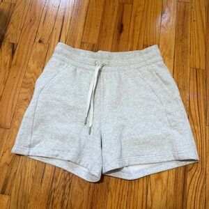Lululemon Gray Scuba High Waisted Drawstring Sweat Shorts 5” Size 8